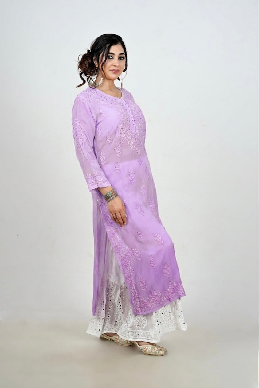 Light Purple Lucknowi Chikankari Kurta