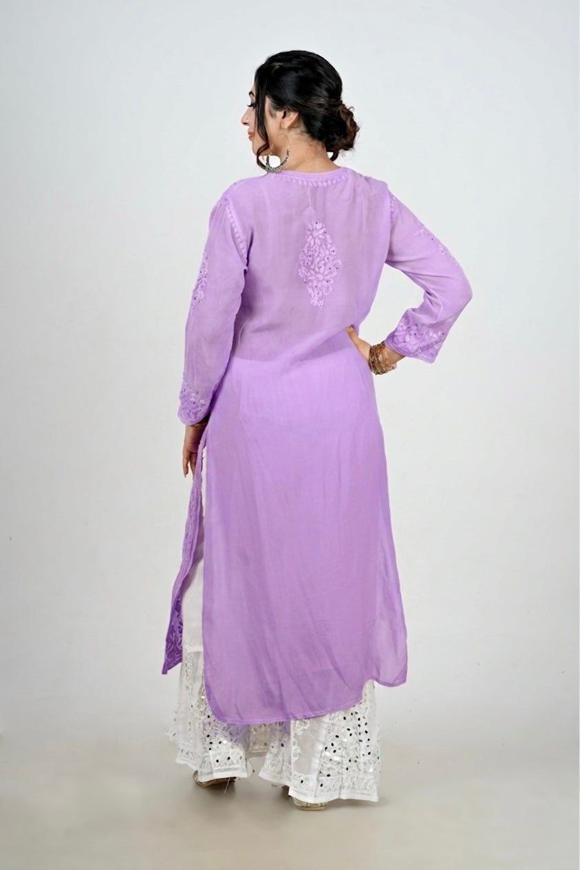 Light Purple Lucknowi Chikankari Kurta
