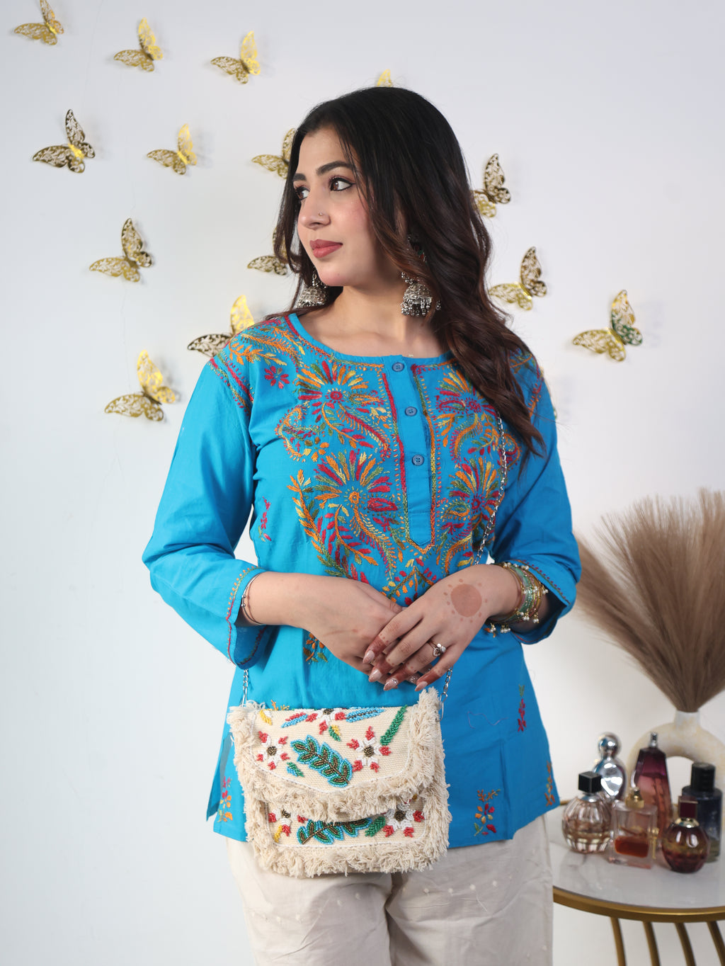 Chikankari Kurti- Traditional Hand Embroidered