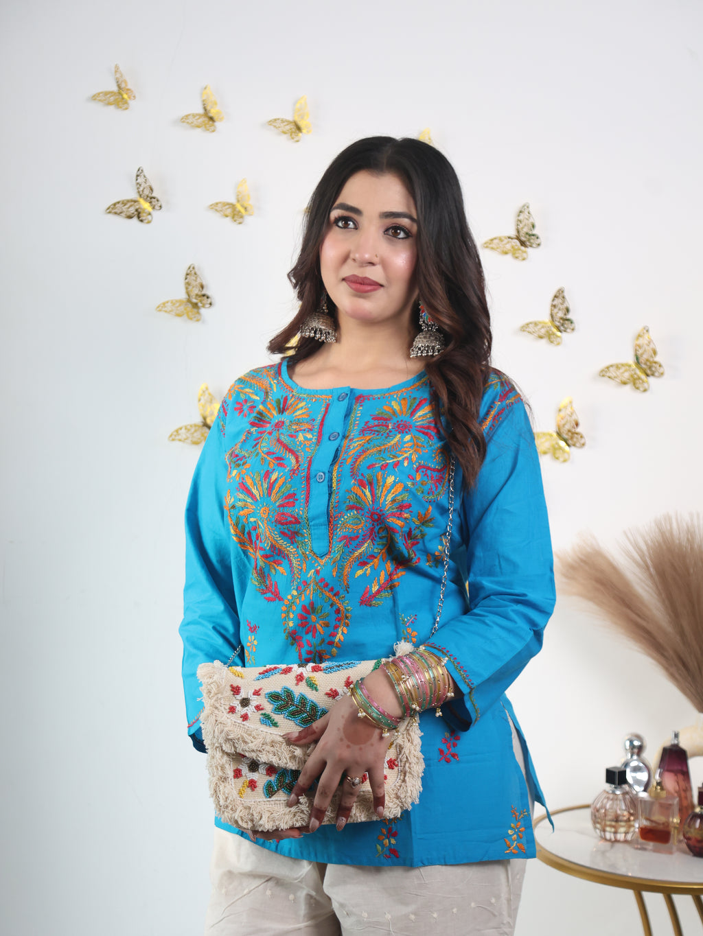 Chikankari Kurti- Traditional Hand Embroidered