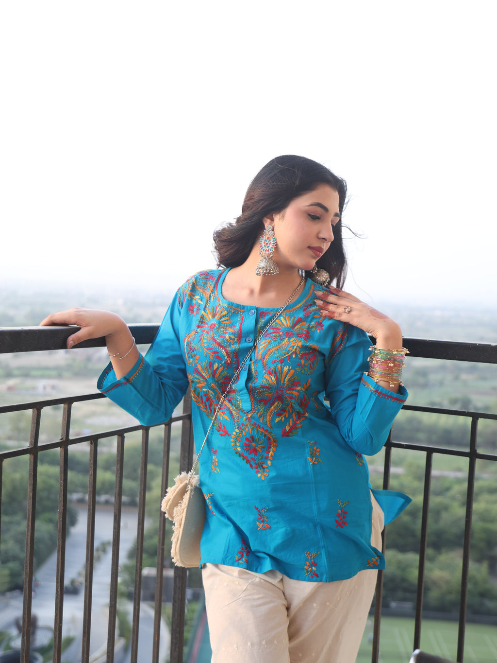Chikankari Kurti- Traditional Hand Embroidered