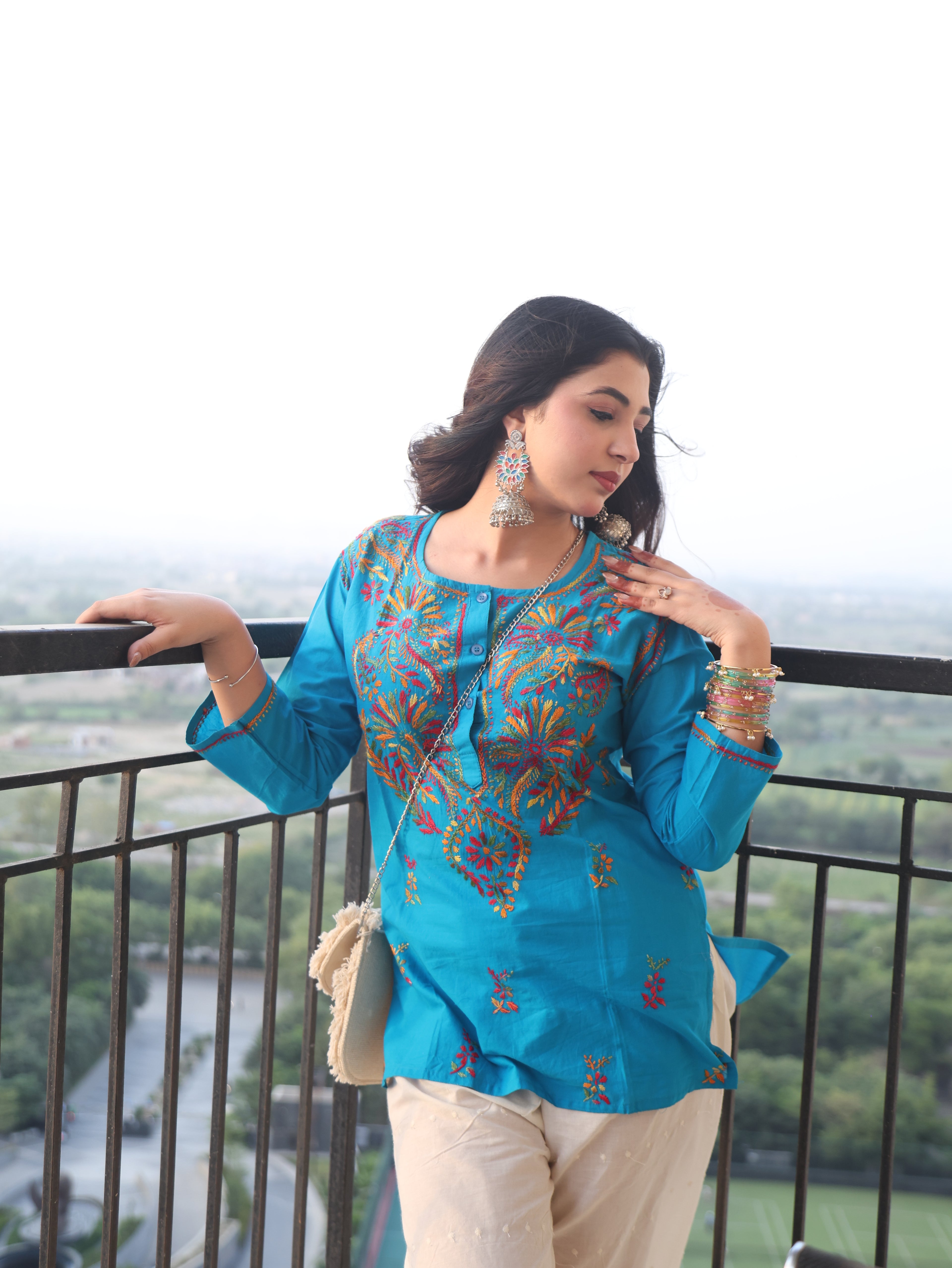 Chikankari Kurti- Traditional Hand Embroidered