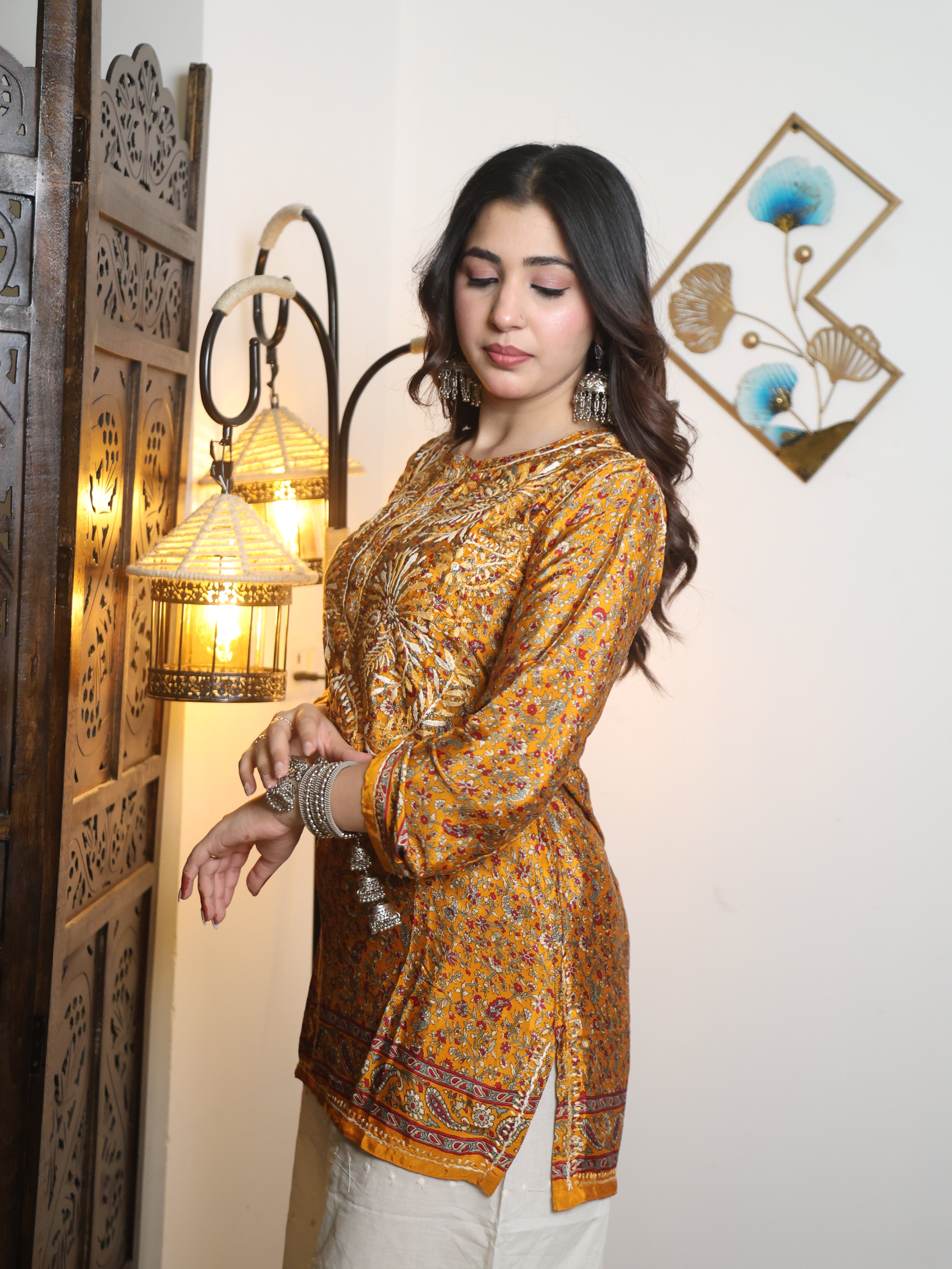 Royal Amber Embroidered Kurta