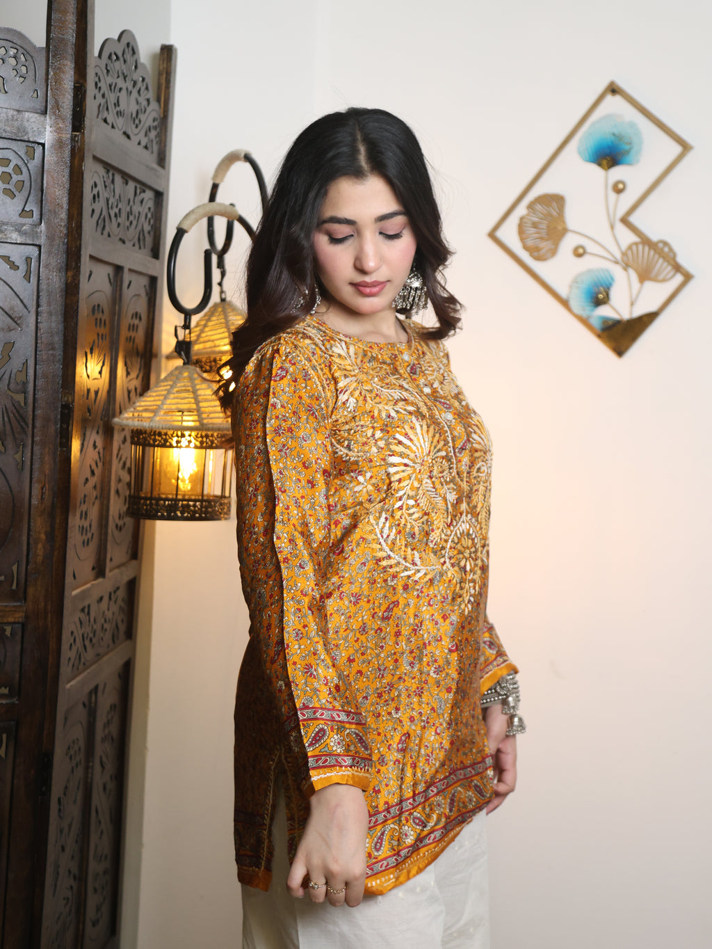 Royal Amber Embroidered Kurta