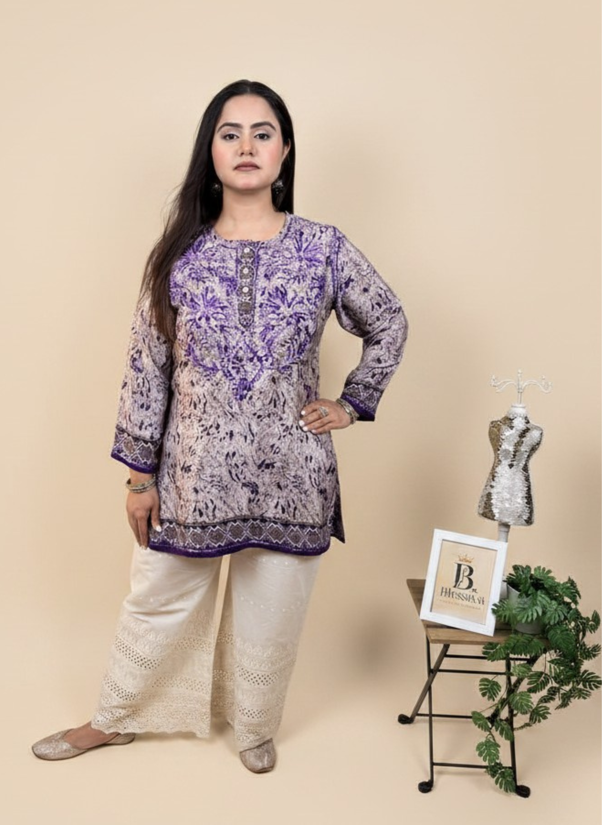 Lavender Dreams Embroidered Chikankari Kurta