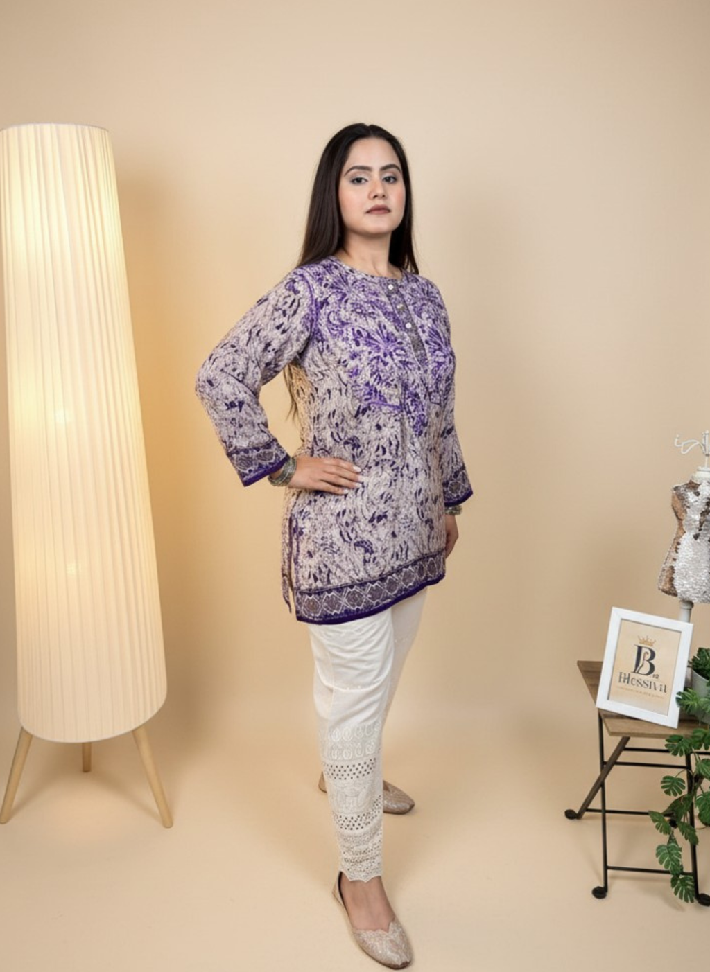 Lavender Dreams Embroidered Chikankari Kurta