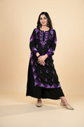 Midnight Violet Embroidered Kurta